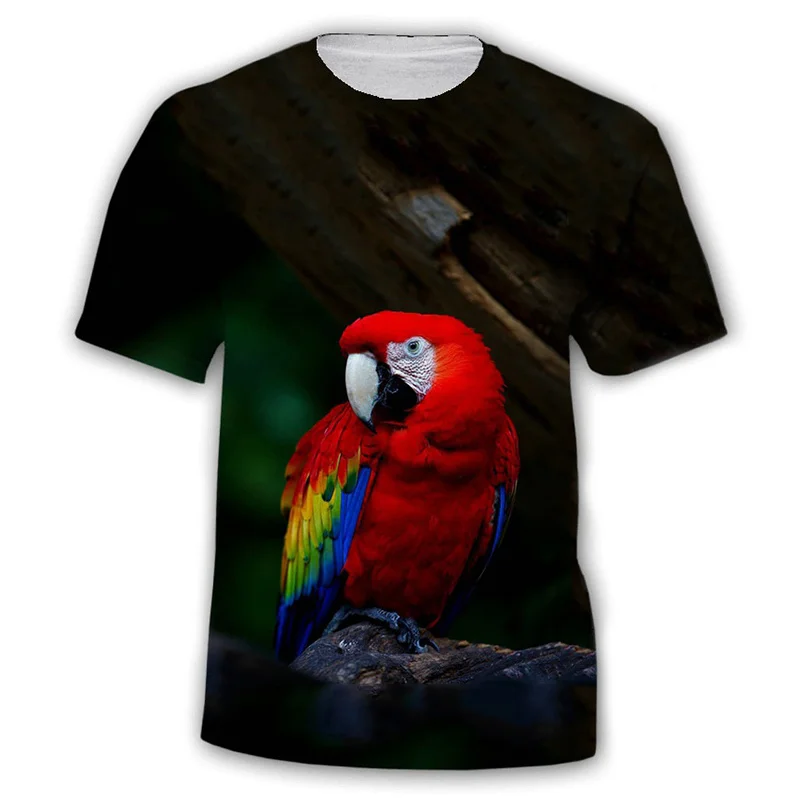 

Brasil Parrot Birds Graphic T Shirt for Men Clothing 3D Print Macaws Psittacidae T-shirt Casual Women Tee Shirts Unisex y2k Tops