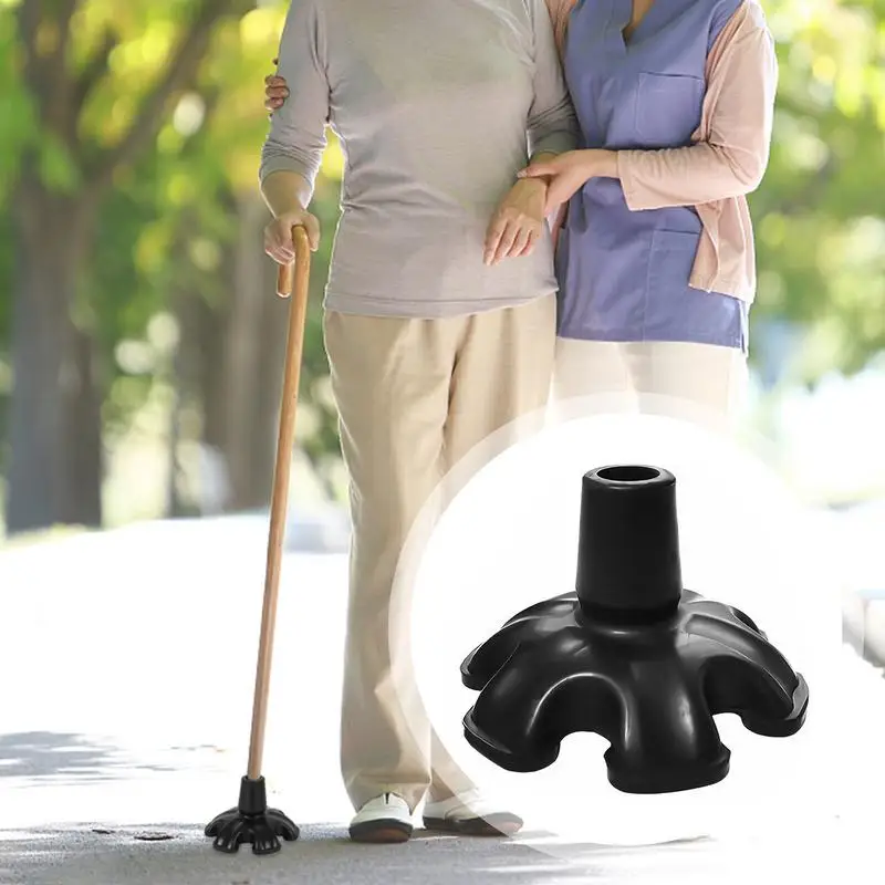 Walking Cane Tips Cane Feet Self Standing Tip Self-Standing Lightweight Thicked Anti-Slip Stable 6 Leg Attachment