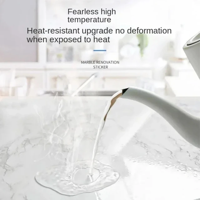 10M Marble Kitchen Oil-Proof Film Waterproof Self-adhesive Wall Tile Sticker Moisture-Proof Countertop Cabinet Cover Wallpaper 3