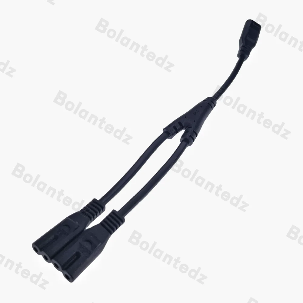 power extension cable power cord ac power cord IEC 320 C8 2Pin Male to 2 x C7 Female Y Split Power Cable About 28CM IEC 320 C7 to C8 extension cords male female 1PC