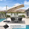 Patio Umbrella with Base Included, 9ft Outdoor Aluminum Cantilever Umbrella with 360° Rotation, Aluminum Large Offse 5