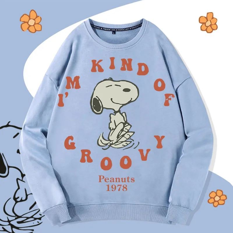 

Snoopy Snoopy Joint Hoodie Men Round Neck American Trend Brand Ins Hong Kong Style Animation Surrounding Clothes Autumn