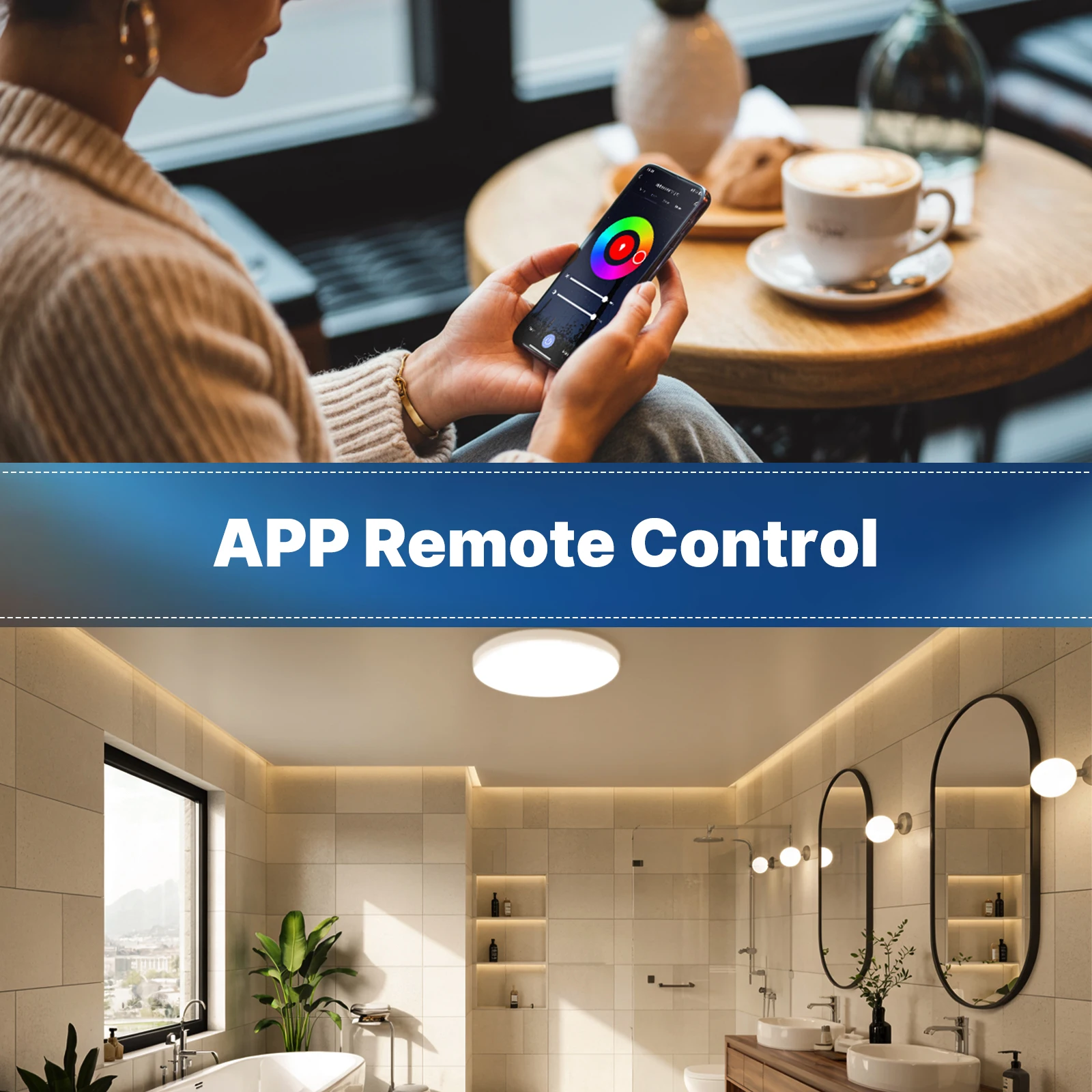 MOES Tuya Zigbee 스마트 천장 LED 조명 주변 조명 색온도 조절 가능 RGB 디밍 앱 음성 제어 Alexa GoogleHome과 호환 가능