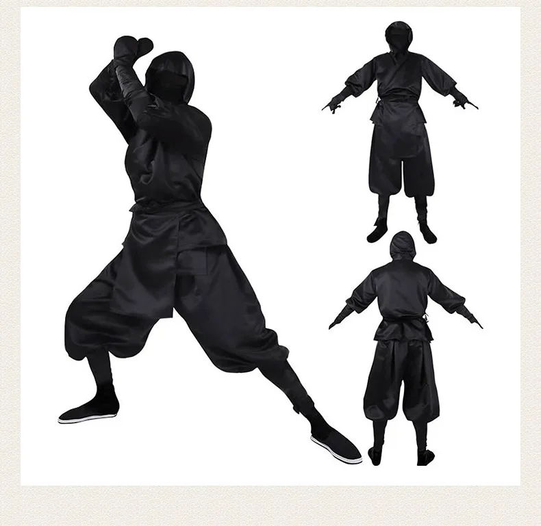 Déguisement Ninja Samouraï Adulte – Kimono à Capuche Noir – photo 7