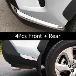 Stainless Steel Car Bumper Protector Trim Covers - Front & Rear, Set of 2 or 4 (4Pcs Front   Rear)