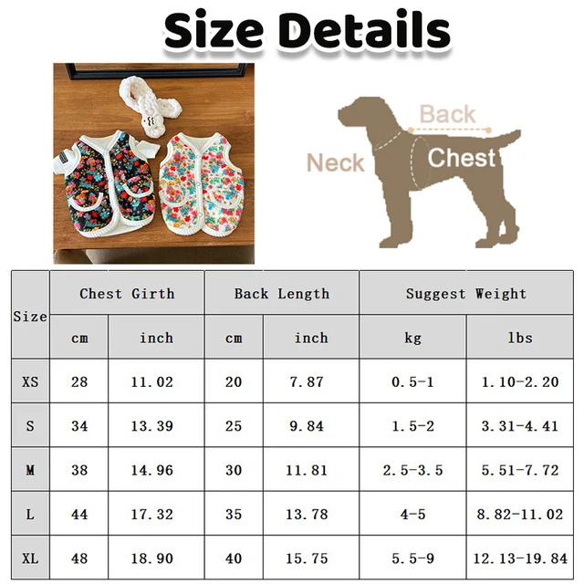 Warm Pet Vest Coat Floral Print Fleece Vest Chiuahua Yorkshire Thick Coat for Small Medium Dog Two-legged Clothes Pet Costume 6
