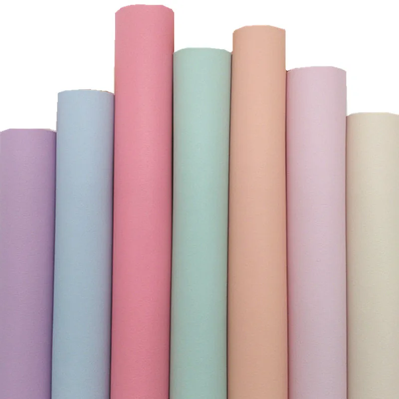 Leather Fabric Pastel Colors Soft Smooth Synthetic Leather Faux Leather Fabric Sheets Felt Backing Sheets for Bows Craft 21x29CM Q1017