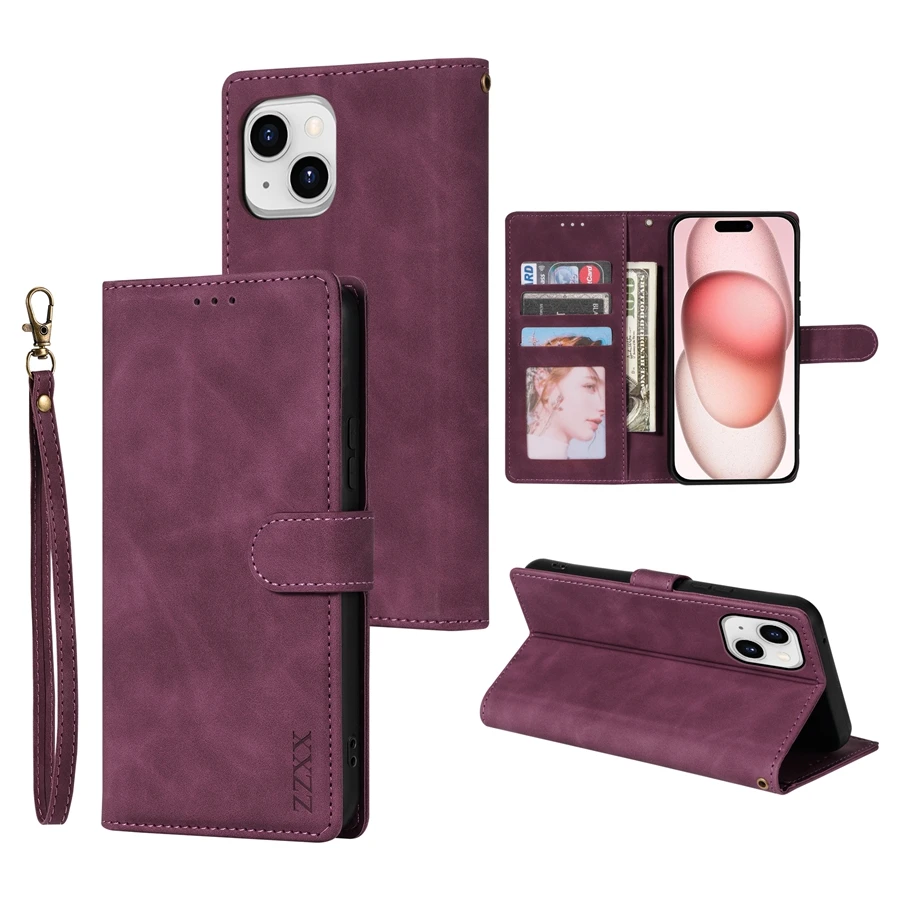 Multifunctional Magnetic Flip Leather Wallet Case with Card Slots and Photo Frame - Anti-Drop Cover