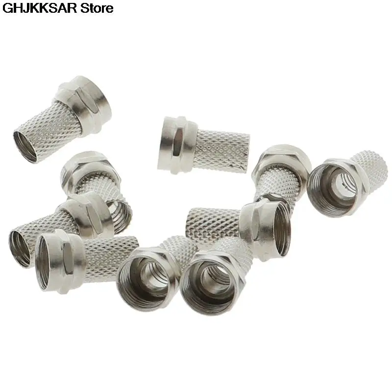 75-5 F Connector 10Pcs Screw On Type For RG6 Satellite TV Antenna Coax Cable wire connector wire connector terminals electrical connectors cable connector electrical connector cable adapter coaxial connector rf connector coaxial cable connector rf connector adapter