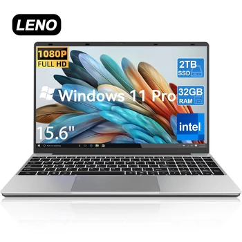 LENO NEW 15.6" Portable Laptop Intel 6500Y 32GB RAM 2TB SSD 5000mAh Office Windows11 Notebook PC Gamer with Backlit Fingerprint