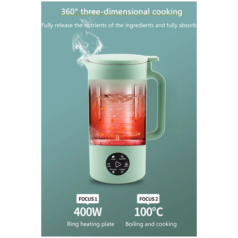 Soymilk Maker Food Blender Electric Juicer Grain Grinder Soya Bean Milk Machine Filter-Free Mixer 5