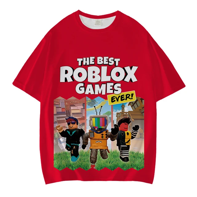 Roblox Rainbow Friends Cartoon Anime Clothes Summer Round Neck