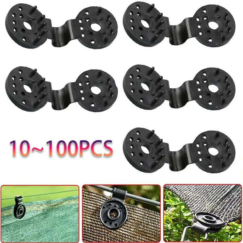Shade Cloth Clips 10~200pcs Sun Shading Net Clip Home Fence Installation Hook Greenhouse Film Sunshade Net Clamp Outdoor Tent Hang Expand DIY Tool
