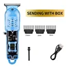 Electric Fade Trimmer For Men Bald Head Clipper T Blade Zero Gap Haircut Precision Hair Style Cutter Adult Hairdress Shave Razor 6