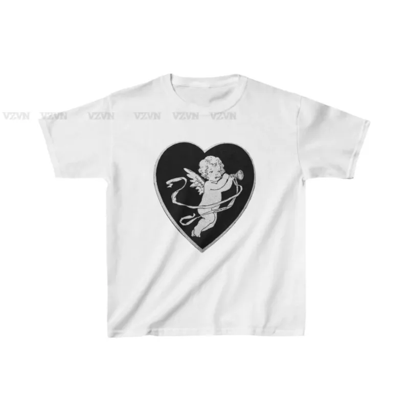 

Aesthetic Summer Baby Tee Streetwear Gothic Harajuku Baby Angel Graphic emo T-shirt Vintage Crop Top Women Y2K clothes