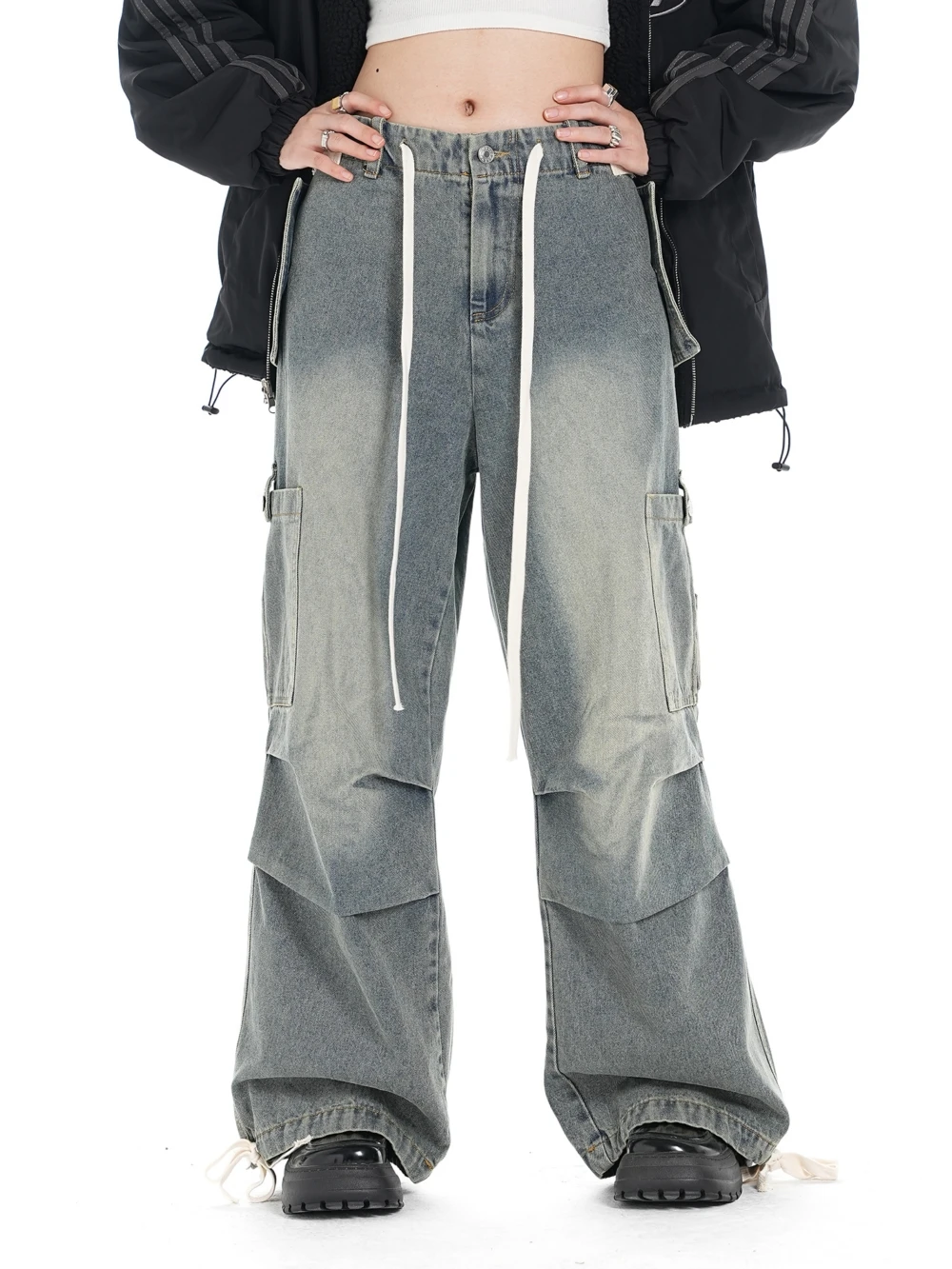 

Baggy Distressed Washed Y2K Denim Jeans for Women Men Boyfriend Style Loose Goth Pants Winter Spring Grunge Streetwear Vintage