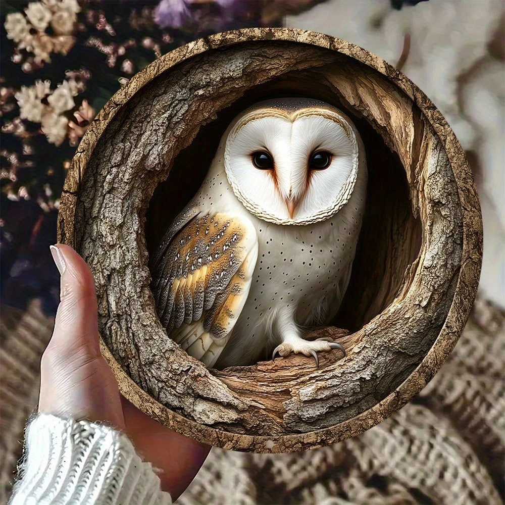 20,3 cm runder Vintage-Vogel-Holzanhänger, flacher Farbdruck, 2D-Wanddekoration für Zuhause, Bauernhof, Garten, verheißungsvoller Vogel, Foto-Requisiten, Geschenke – Detail 19