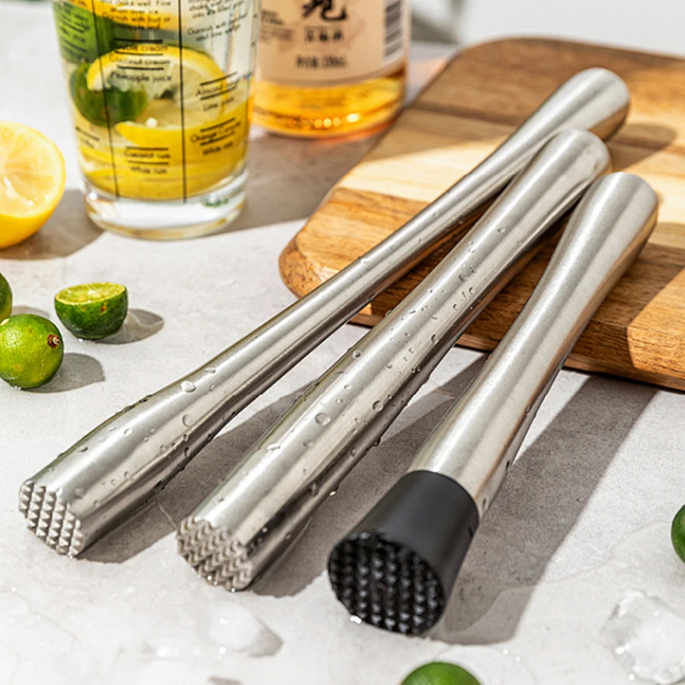 High quality stainless steel thick waist muddler bar ice hammer lemon hammer pounding stick ice
