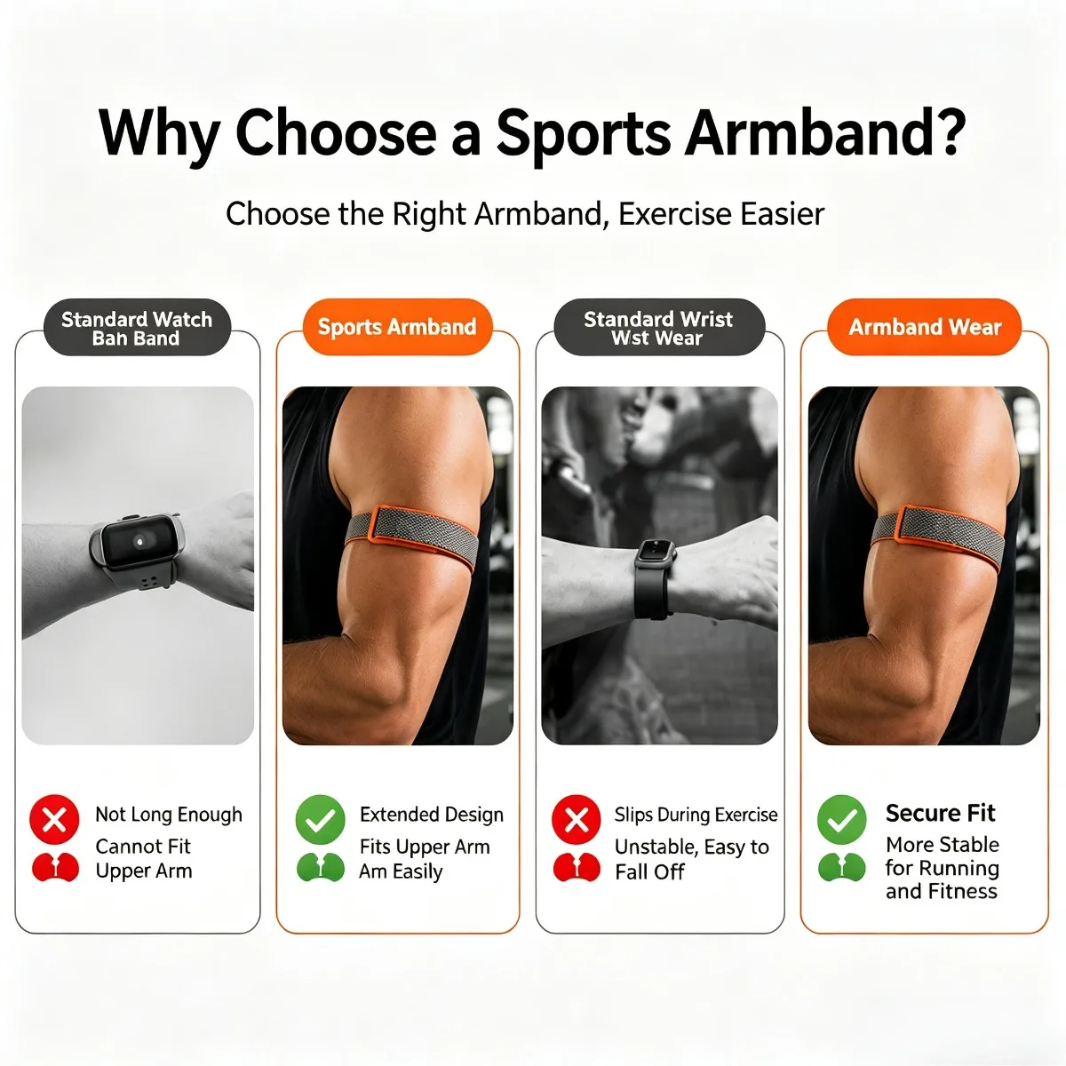 Nylon Loop Velcro Bicep Sport Strap with Magic Stick Wristband