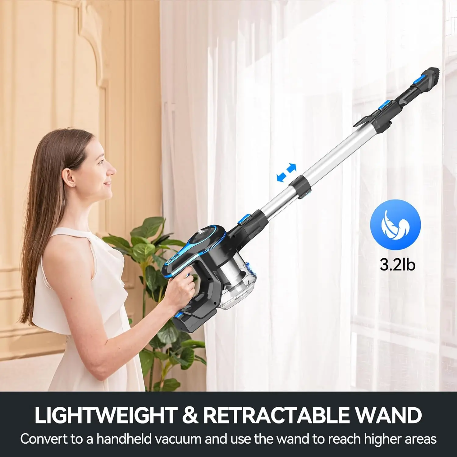 Wireless Stick Vacuum Cleaner 12Kpa Inse N5 Handheld Household Vacuum 40mins Runtime 1.2L Dustbin Cordless Aspirator Pet Hair 5