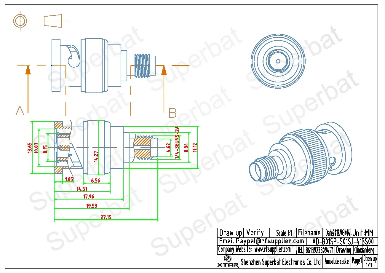 SMA to BNC Adapter RF Coaxial Connector for Electronic Components