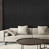 8-Pack 96 x 6in. WPC Acoustic Slat Wall Panel for Modern Interior Decor, TV Background, Living Room, Matte Black 3
