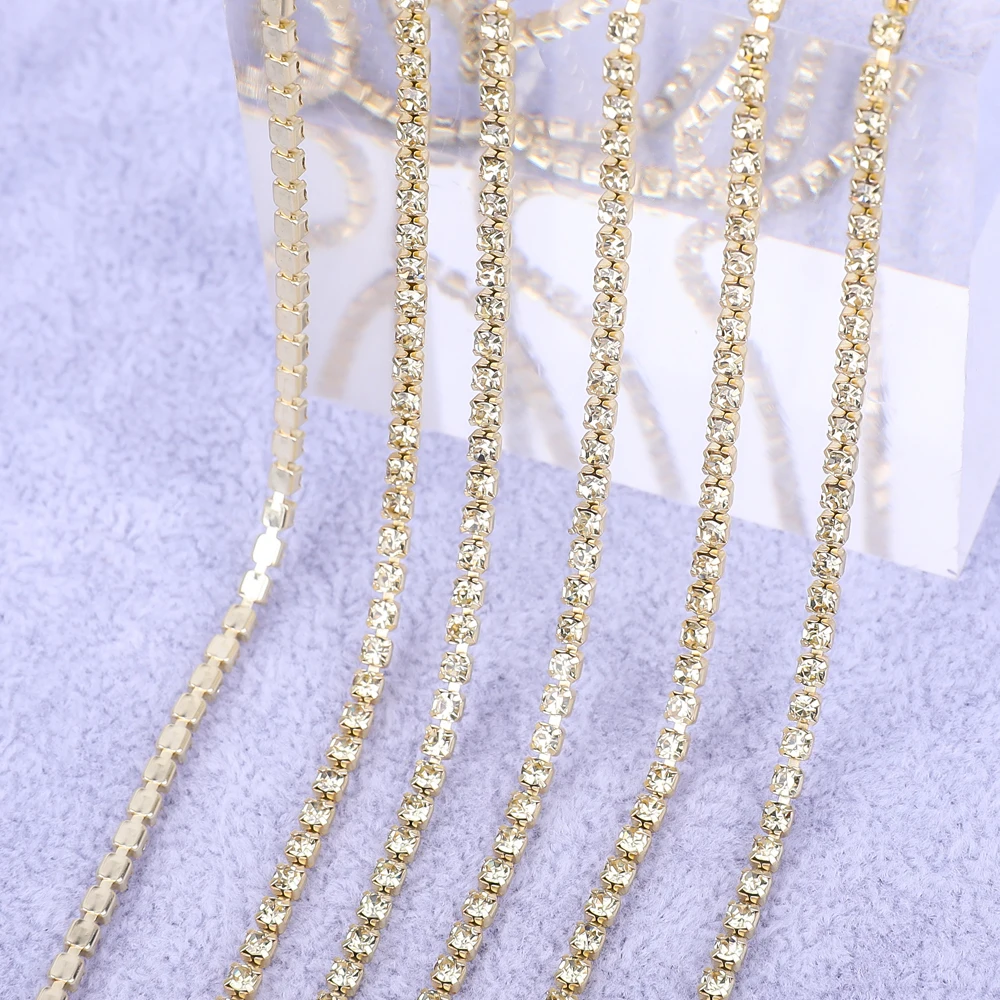 Elegant Gold Crystal Rhinestone Chain Decoration