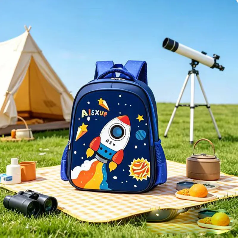 Kindergarten Primary Bookbag Blue Children Backpack Rocket Launch Boy Kid School Bag Student Waterproof Baby Boy Backapck 6