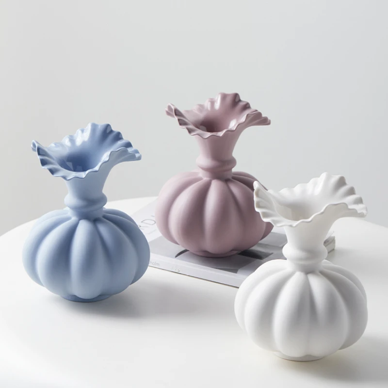 

Nordic Style Creative Ceramic Pumpkin Vase Living Room Flower Arrangement Home Halloween Decorations