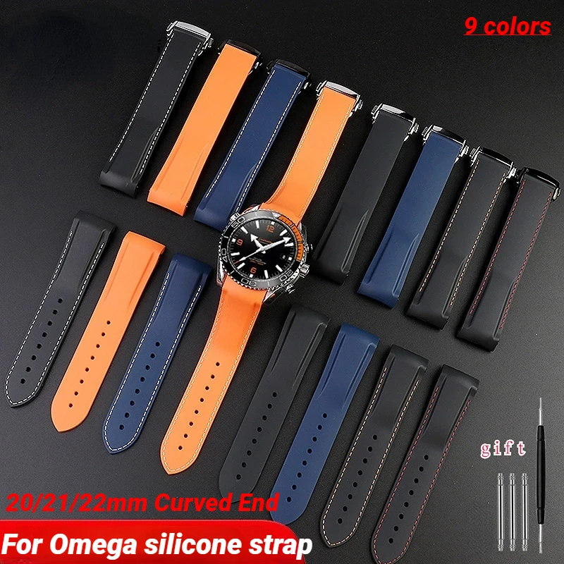 Curved Silicone Strap for Men's Diving Watch - Quarter Orange