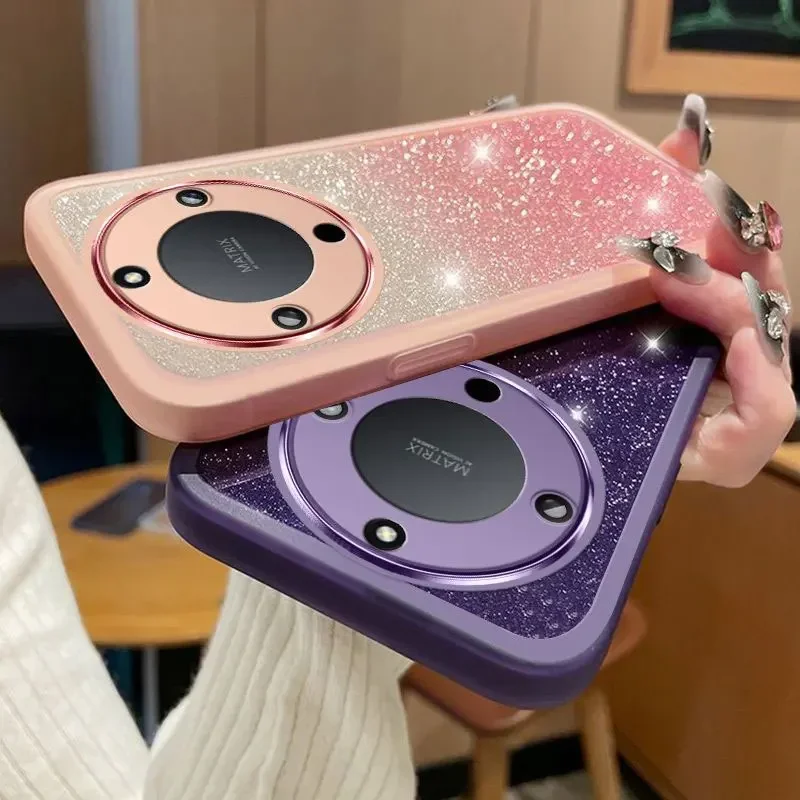 Luxury Sparkling Transparent Soft Case with Camera Protection and Anti-Drop Cushioning
