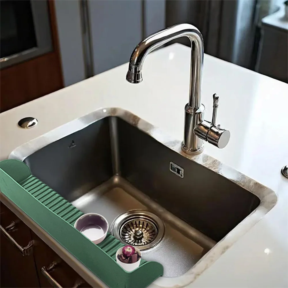 A Bathtub And和水槽 Splash-Proof Cover-Silicone Bathtub Splash-Proof Holder, Tray Holder, Cover with 4 Suction Cups, Silicone Water Shield