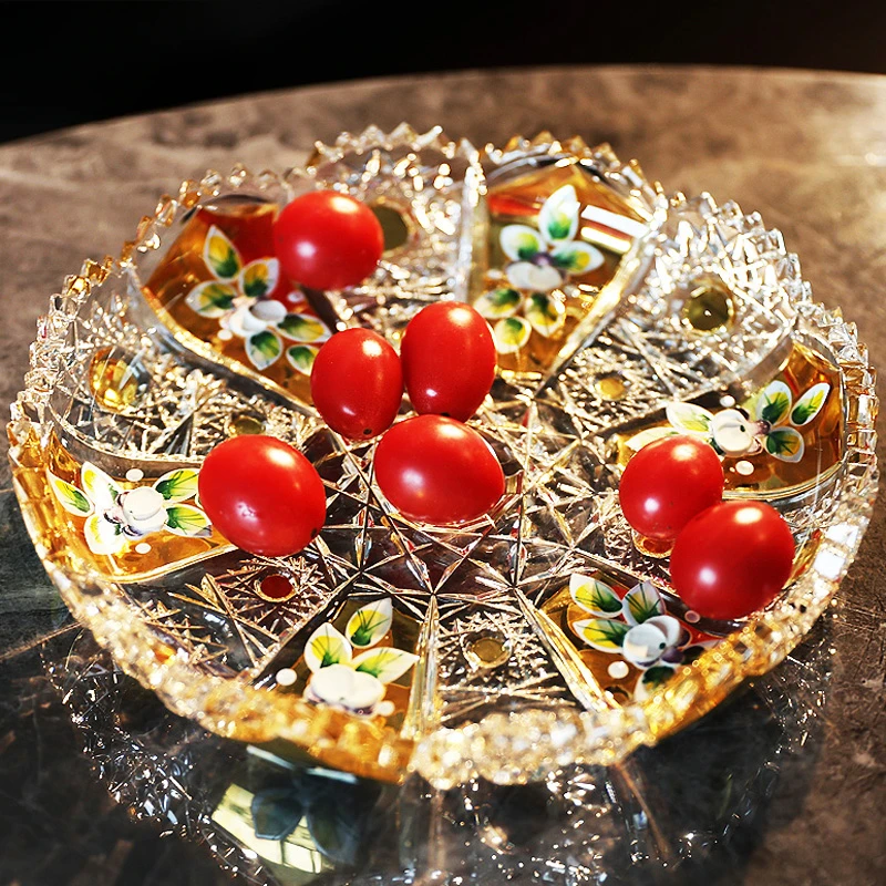 

Crystal glass hand-painted enamel flower household small size