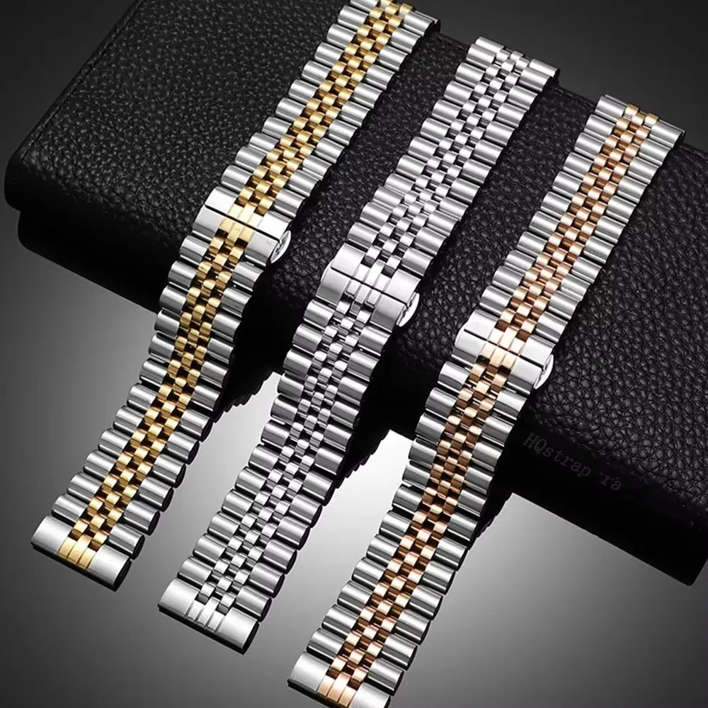 Curved Metal Stainless Steel Bracelet for Smart Watches - 20mm/22mm Strap