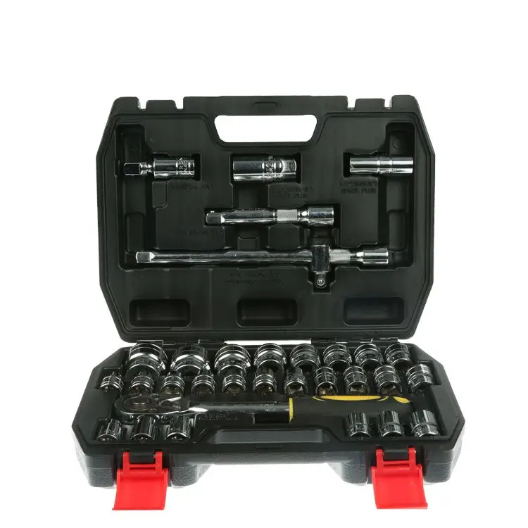 

32 PC Black Carbon Steel 1/2" Drive Ratchet Handle Socket Set