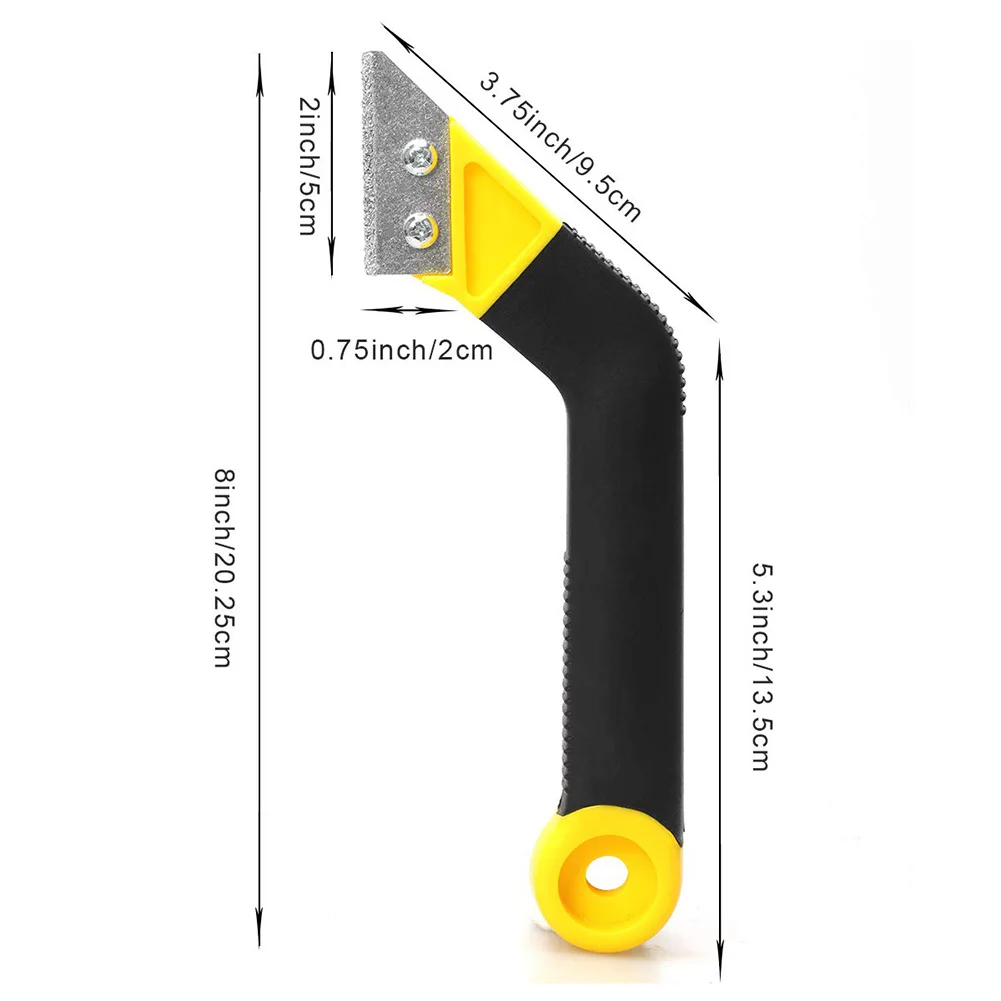 Sturdy Angled Grout Scraping Rake Tool with 3 Pieces Extra Blades Caulk Remover Tool Gap Cleaner for Tile Cleaning 3