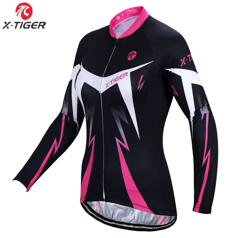 X-Tiger Woman Pro Long Sleeve Spring Pro Cycling Jerseys MTB Bike Clothing Breathable Bicycle Clothes Uniform Maillot Ciclismo cycling shirt