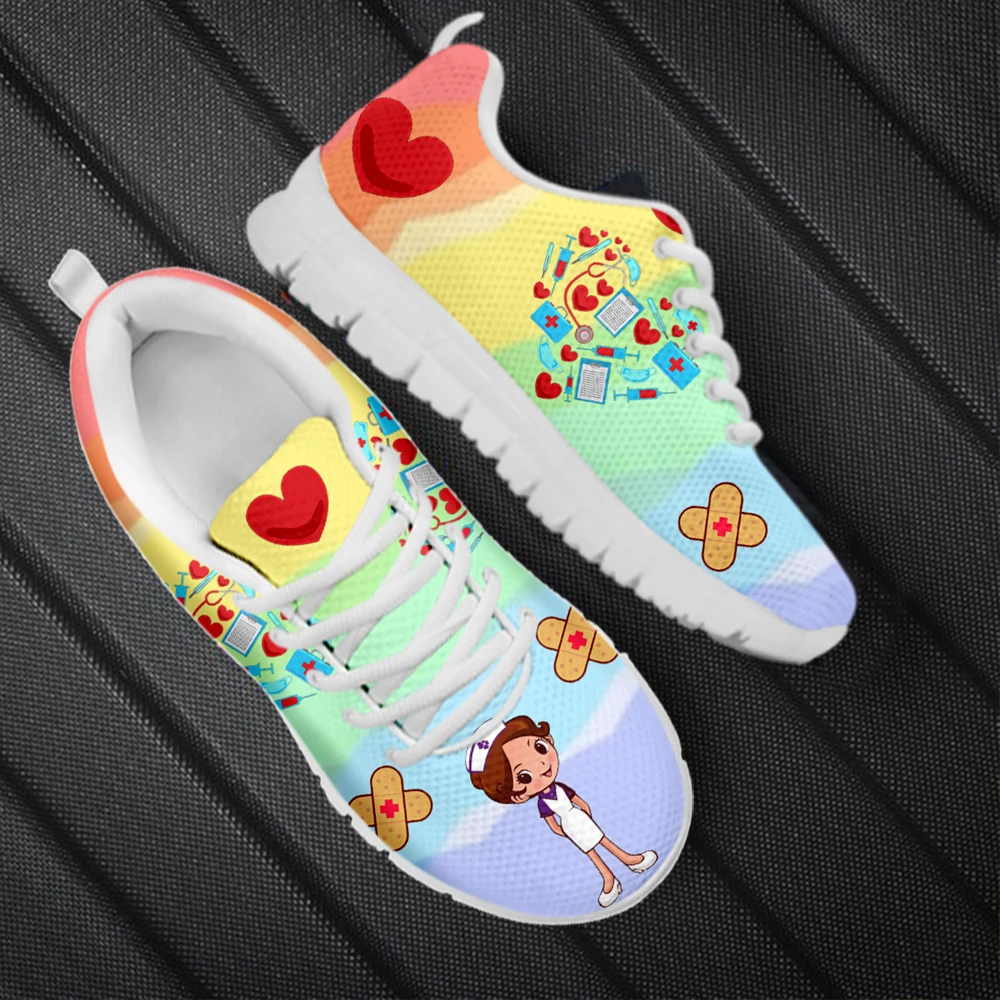 INSTANTARTS Lightweight Sneakers for Hospital Workers Lovely Nurse Healthcare Medical Print Casual Shoes for Women 2023 Zapatos