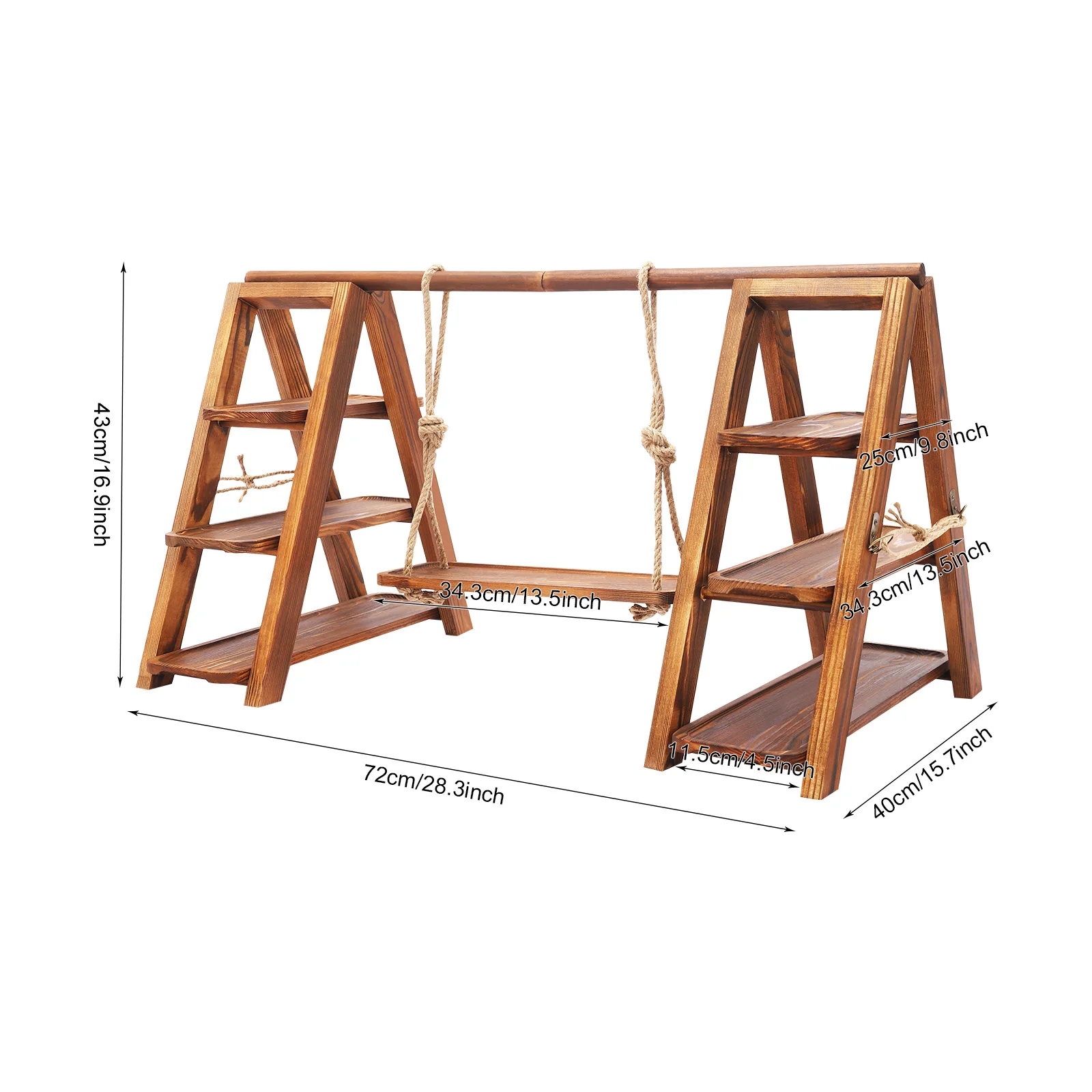 3-Tier Solid Wood Dessert Stand 6KG Load Capacity Detachable Wooden Cupcake Display Rack for Wedding Birthday Party 6