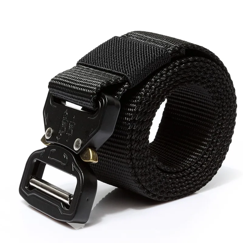 Men Women Outdoor Hunting Fishing Military Waist Belt Nylon Canvas Belts Plastic Buckle