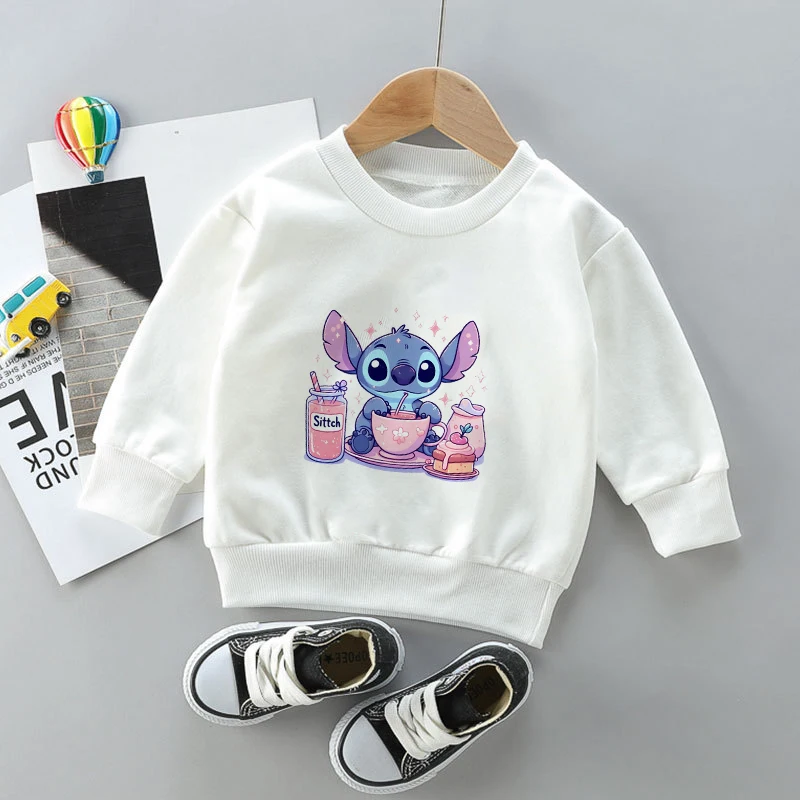 

Stitch Children Sweatshirt Lilo & Stitch Clothes for Girls Pullover Kid Kawaii Fashion Anime Cartoons Casual Boy Tops