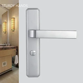 Alternative view of Modern Zinc Alloy Bathroom Door Lock Keyless Kitchen Door Handle Lock Indoor Single Tongue Locks Furniture Hardware Fittings