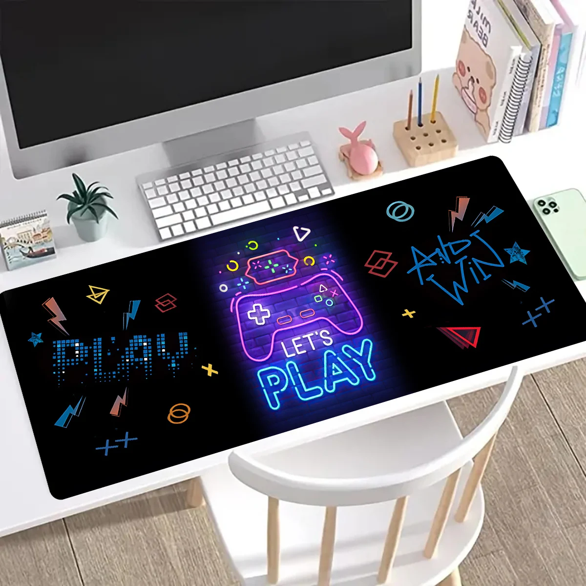 Mouse Pad Desk Pad Extended Mouse Mat 31.5x11.8in Large Computer Keyboard Desk Mat Desk Pad with Non-Slip Base and Stitched Edge 4