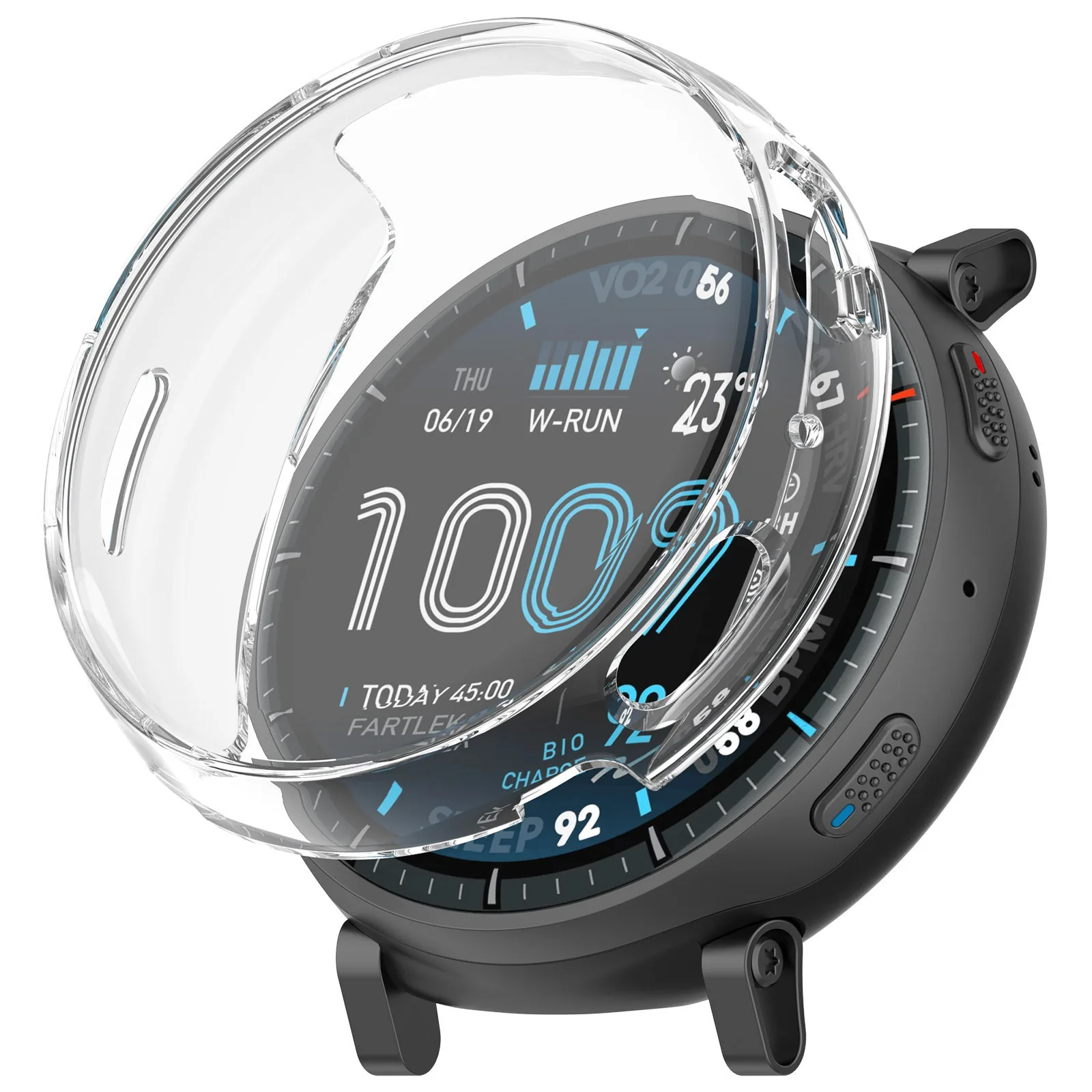 PC-TPU-Schutzhülle aus gehärtetem Material für Amazfit Active Max, vollständige Abdeckung, stoßfeste Displayschutzfolie, kratzfeste Stoßschutzschale – Detail 4