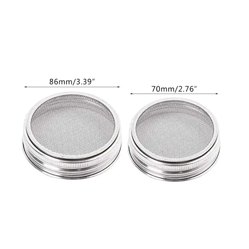 4Pcs/Set Seed Sprouting Lids 304 Stainless Steel Filter Mesh Cover