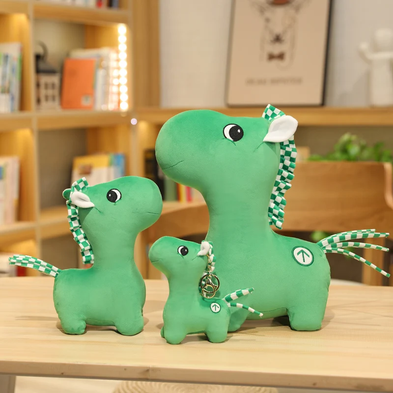 

Green Pony Plush Toy Cute Soft Stuffed Animals Horse Figure Plushies Doll Kawaii Key Chain Plush Toys for Kids Birthday Gifts