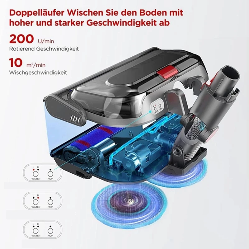 Attachment Mop Suction Electric Mop With Lock And Mop For Dyson V15 V11 V10 V8 V7 Vacuum Cleaner(With Water Bottle)