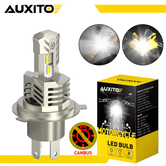 AUXITO H4 LED Motorcycle Headlight Bulb Canbus For Suzuki Honda Yamaha Spotlights 26W High Power 12V 6000K White ZES Moto Light