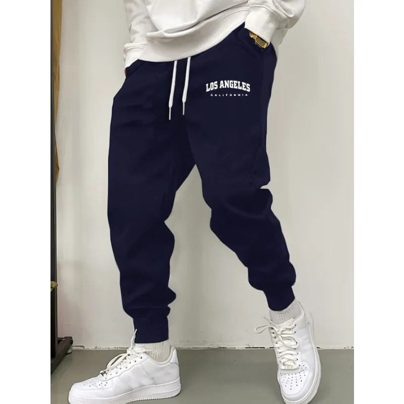 Los Angeles printed men's casual sweatpants, comfortable fall and winter sweatpants, winter casual outdoor jogging pants 5