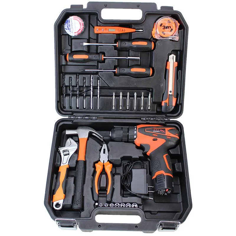 

33pcs Household Tool Set Complete Hardware Electric Drill Toolbox Woodworking Maintenance Multi functional Electric Combination